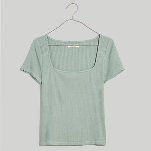 Madewell Ribbed Square-Neck Crop Top